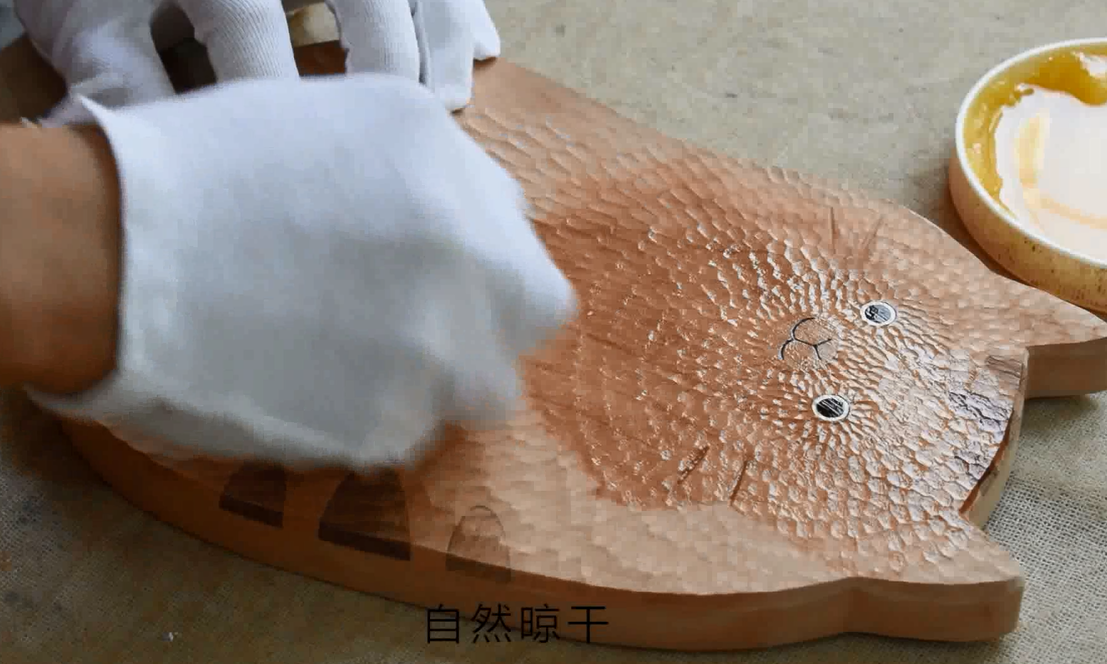 Senser Woodcraft – wholesale Decorative plate/dish/bowl – Hand Carved Serving Board - Cute cat /Handmade10