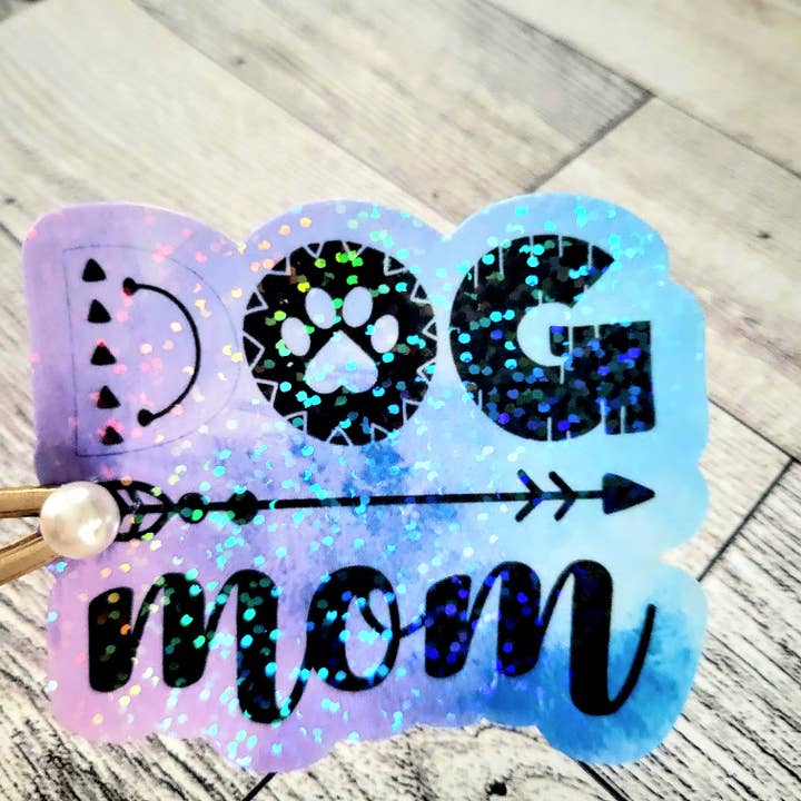 Autocollant imperméable pour maman pour chien, autocollant imperméable, bâton scintillant pour la vente par Dashmonograms
