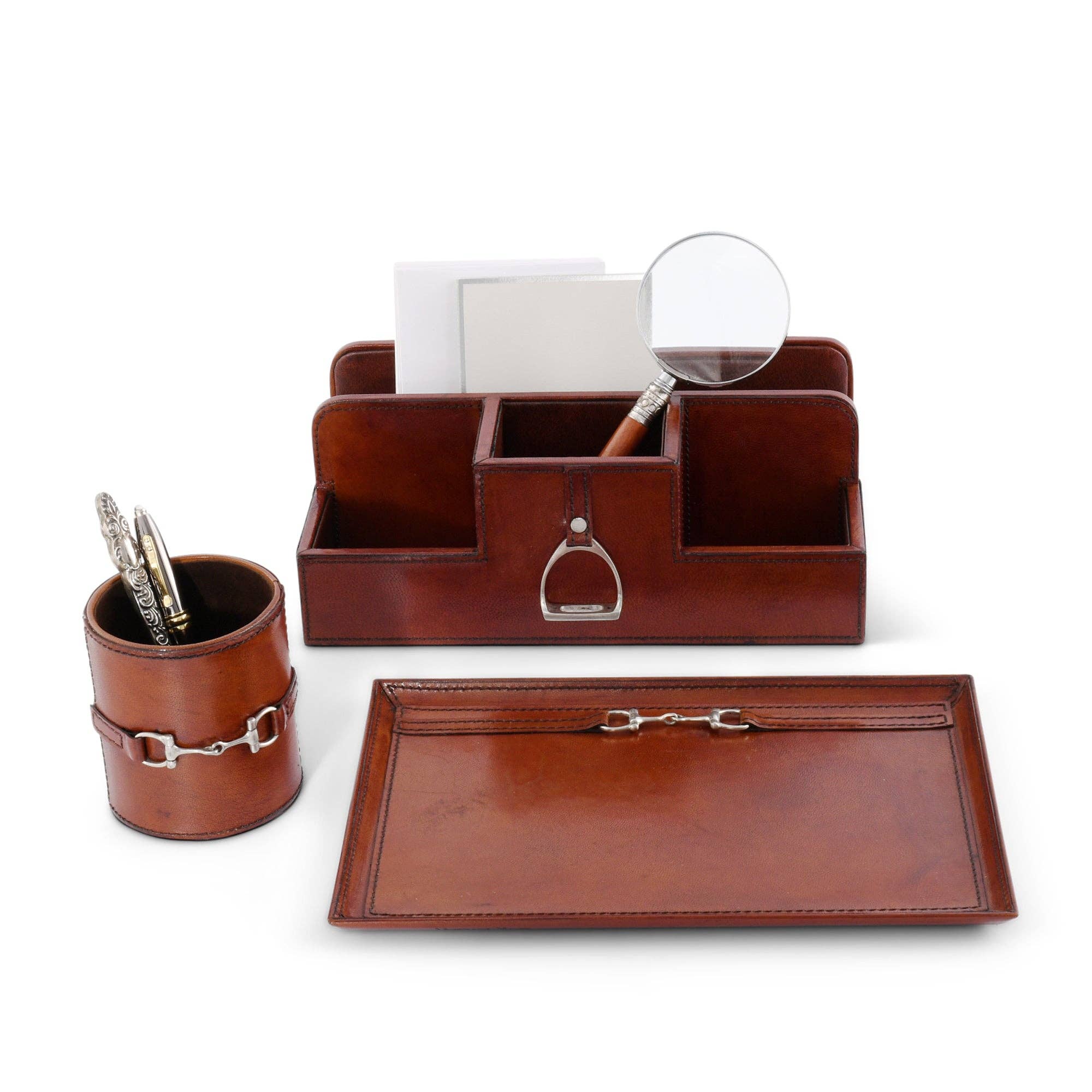 Vagabond House - Wholesale Pen & pencil holder - Premium Genuine Leather Stirrup Office Pen Holder5