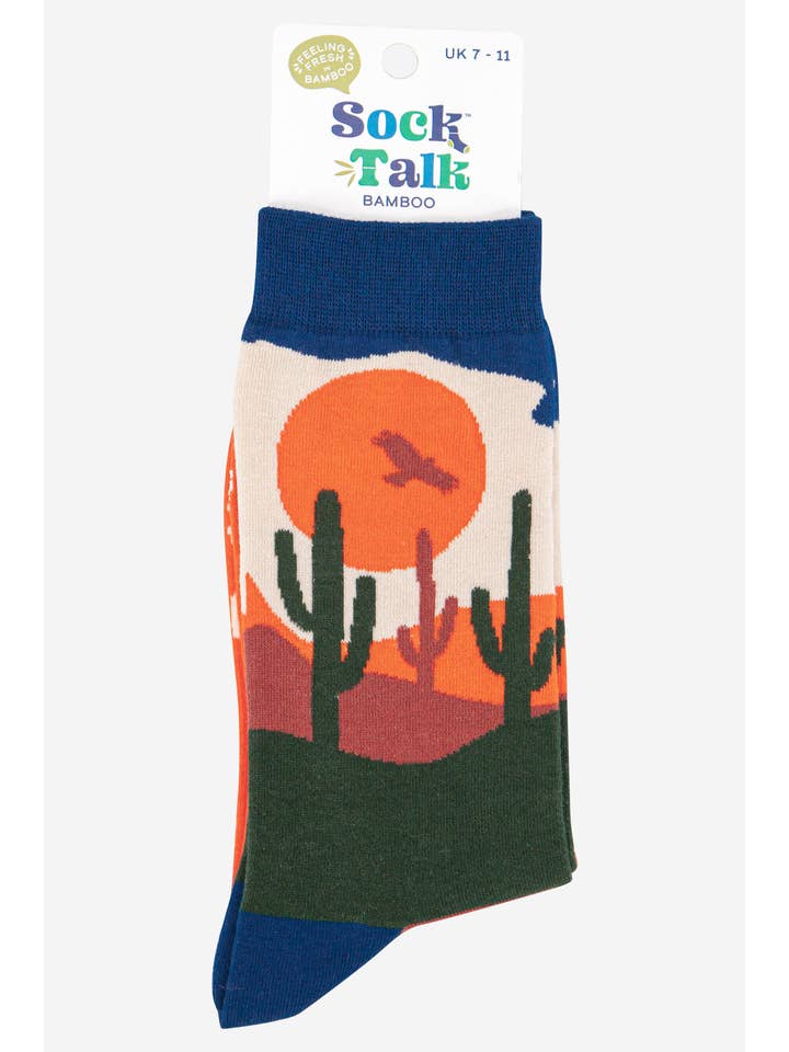 Sock Talk – wholesale Socks – Men's – Men's Wild West Desert Cactus Bamboo Socks3