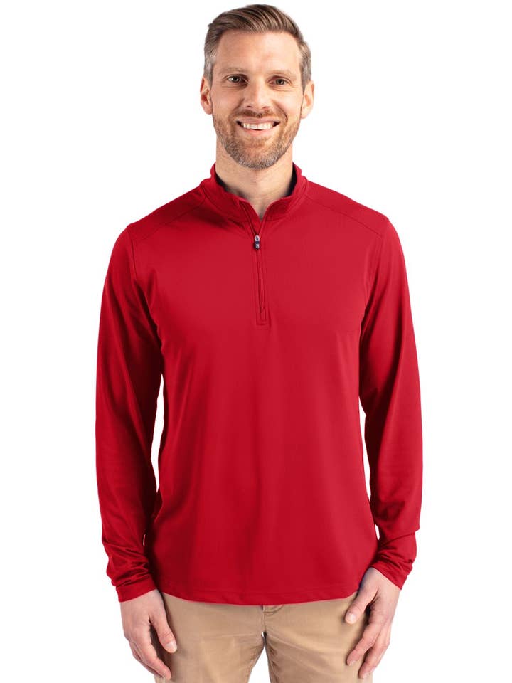 Cutter & Buck Virtue Eco Pique Recycled 1/4 Zip B&T Pullover for wholesale by Cutter & Buck