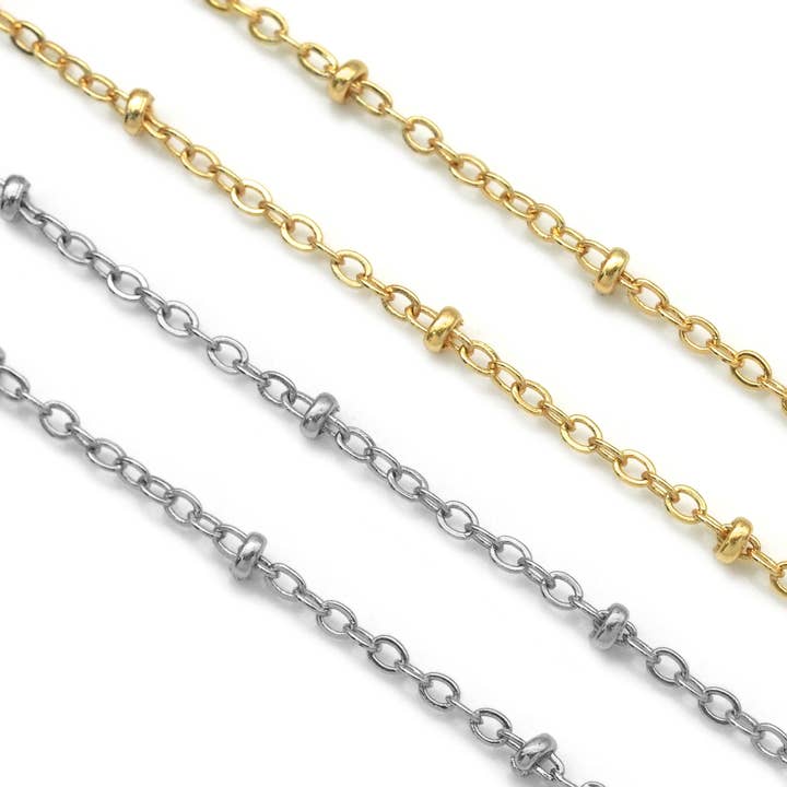 Dainty 18K Triple Gold Plated Ball Link Necklace for wholesale by BestBeads&Beyond