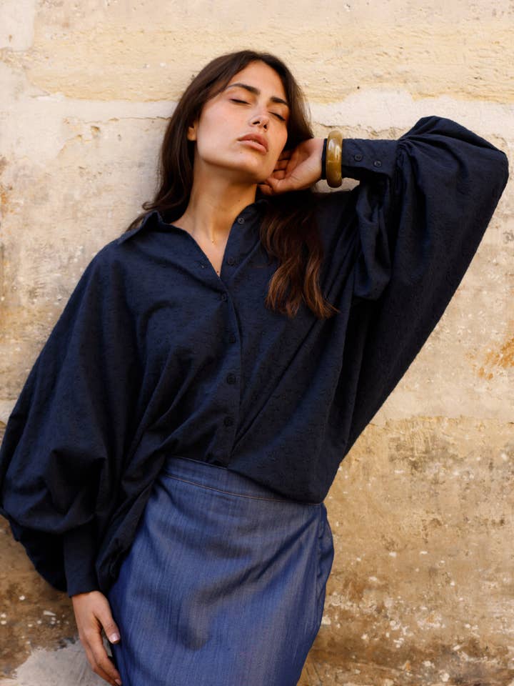 NUOVA STACHI BLU MARINO RICAMO INGLESE per la vendita all'ingrosso da parte di Hortence