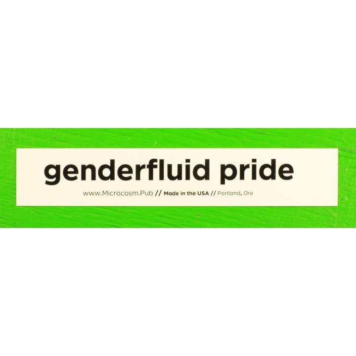 Sticker #469: Genderfluid Pride for wholesale by Microcosm Publishing & Distribution