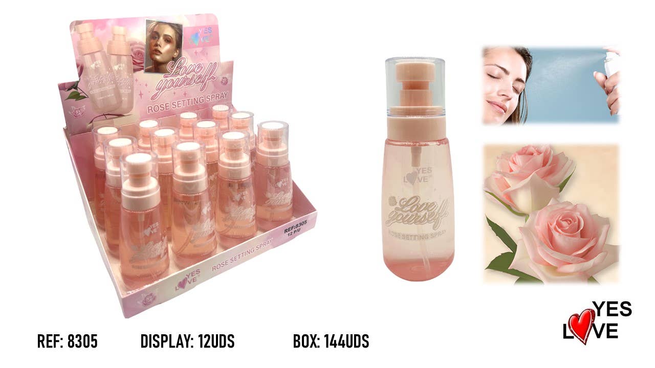 Yes Love Cosmetics - Wholesale Makeup Setting Spray/Powder - ROSE MAKEUP SETTING SPRAY