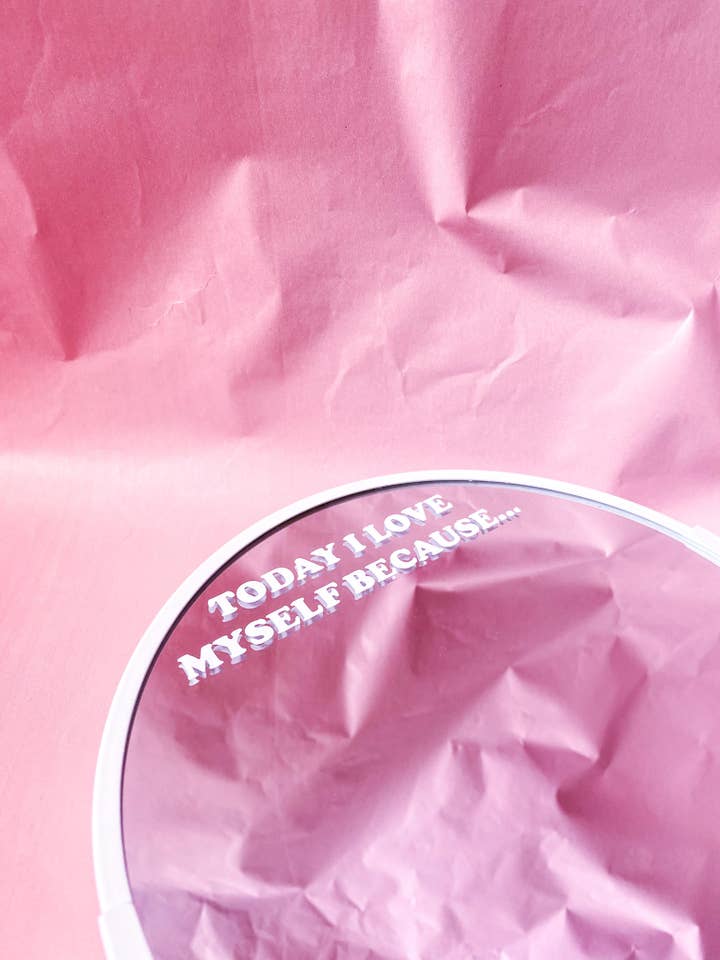 Today I Love Myself Because... Mirror Sticker for wholesale by Nevele Official