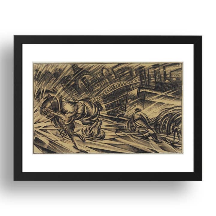 Felix Del Marle: L'Impresa, opera d'arte modernista, Poster di Riproduzione in Formato A3 in Cornice Nera 17x13" per la vendita all'ingrosso da parte di PERIOD PRINTS