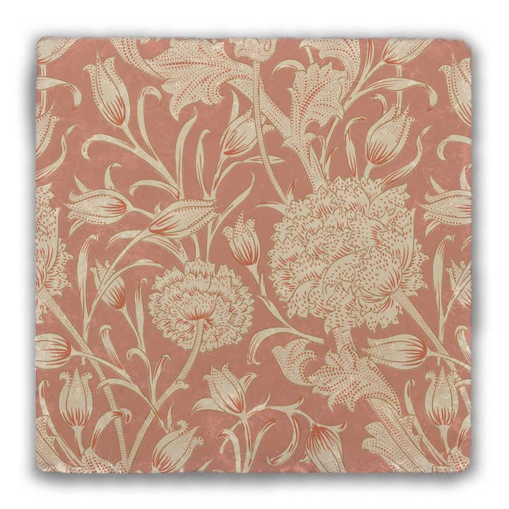 Willam Morris Art Untersetzer aus Trommelstein #9 für den Großhandel von Nelson Gifts Wholesale