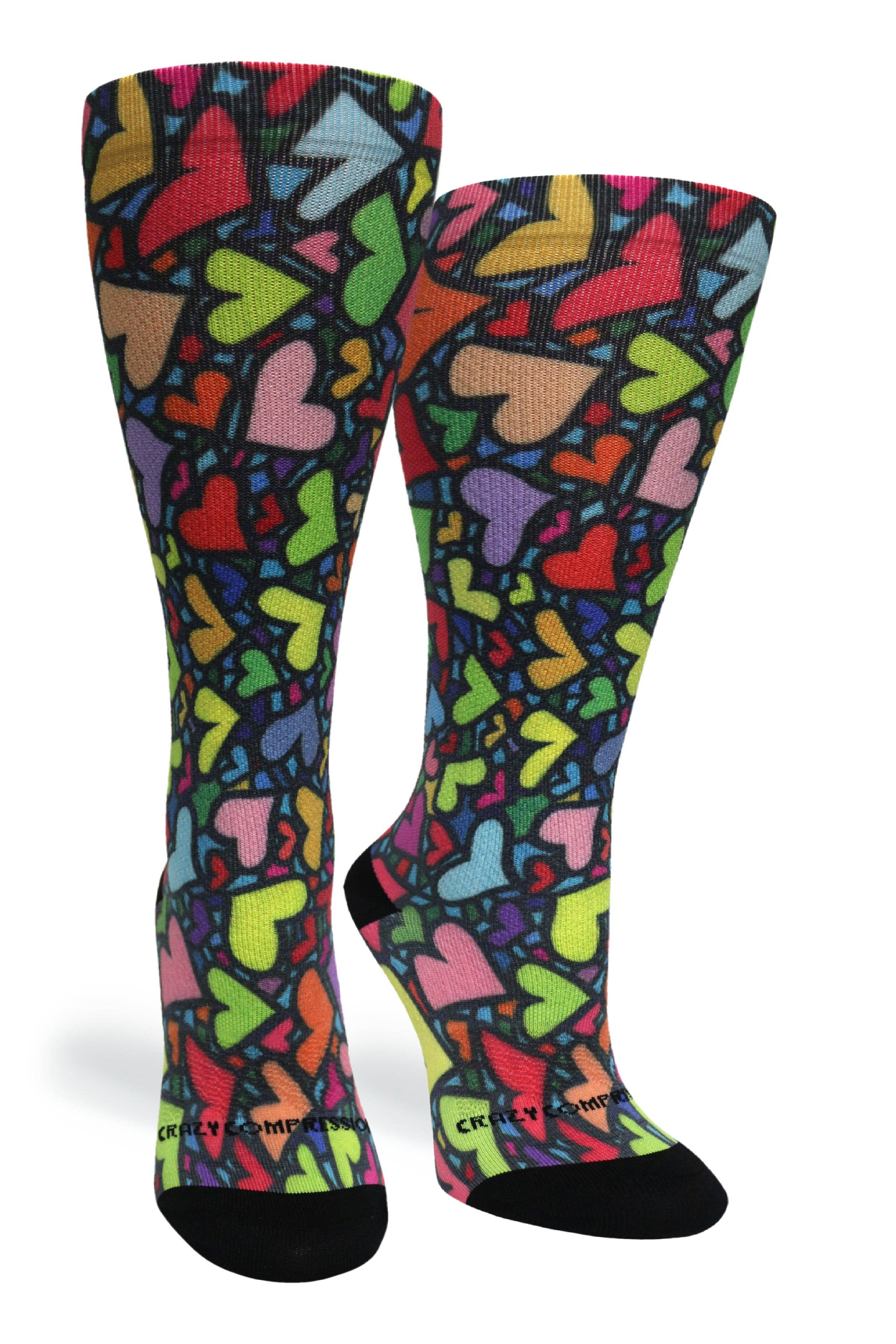 Crazy Compression - Vendita all'ingrosso Calzini - Unisex - 360 cuori in vetro colorato (POLPACCIO EXTRA LARGO)1