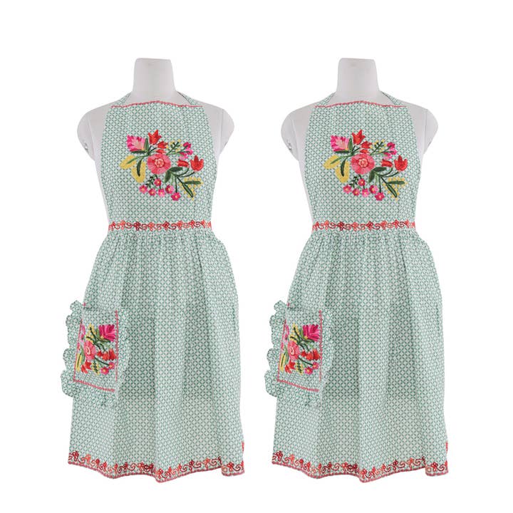 2ABKTAP289_TQ - S/2 BLOMMIGT FÖRKLÄDE 33X34" för wholesale av Karma Living