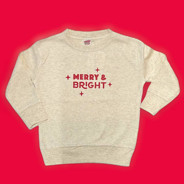 Merry & Bright Infant/Toddler/Youth Unlined Sweatshirt for wholesale by The Little Hare