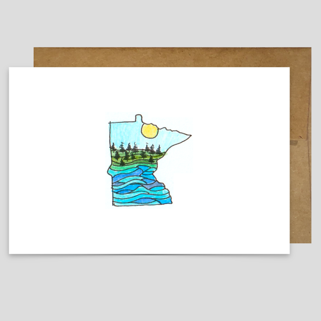 Kevin & Kaia – Großhandel Grußkarten für den Alltag – Minnesota Lakes & Trees — Grußkarte0