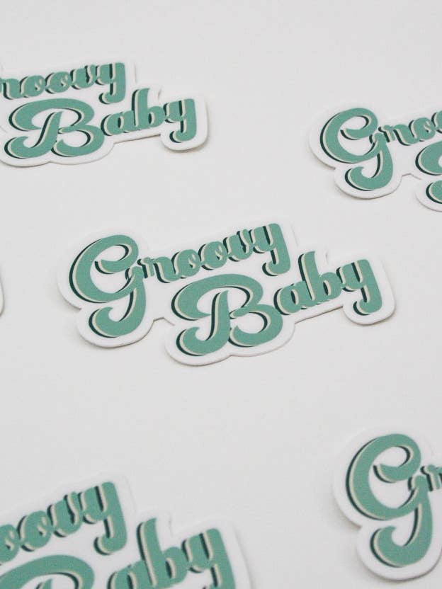Groovy Baby Sticker for wholesale by Logan Mahaffey Art