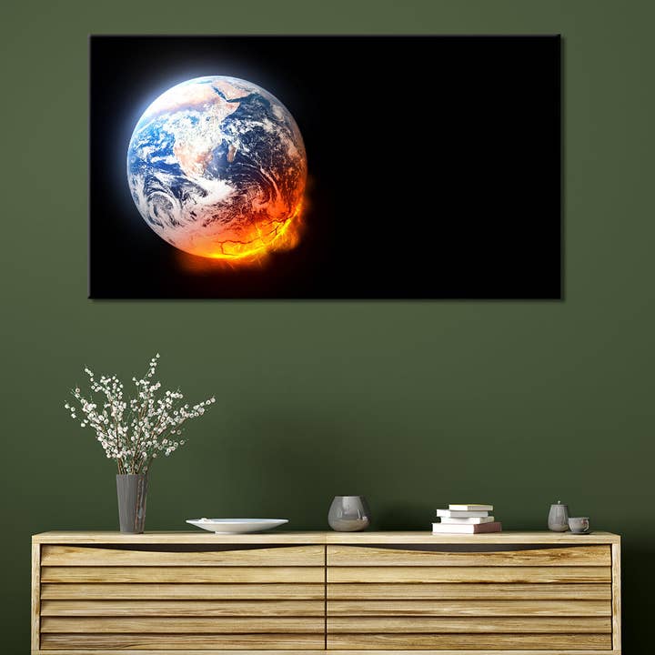 Planeet aarde in brand voor wholesale door Meeko Print