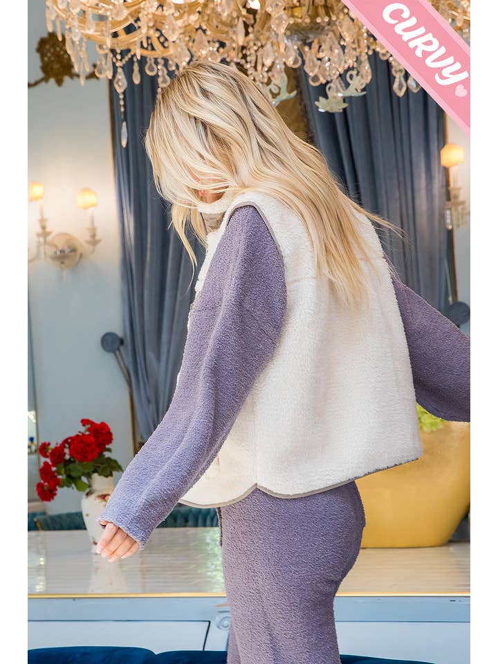 Sweet Lovely by Jen - Wholesale Outerwear Vest - Women's - SW459PL SHERPA VEST7