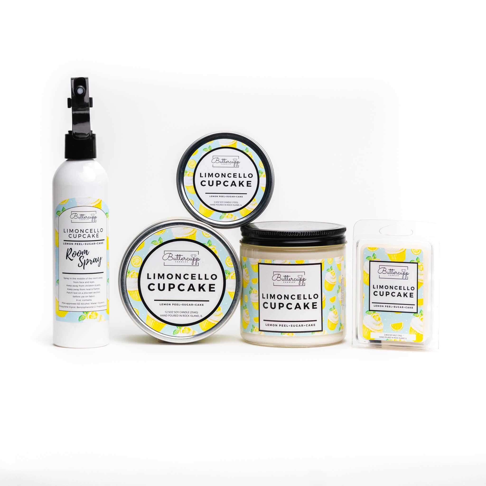 Buttercupp Candles - Wholesale Jar/Filled Candle - Limoncello Cupcake Soy Candle and Melts5