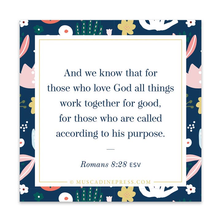 Scripture Static Cling, All Things Work Together for wholesale by Muscadine Press