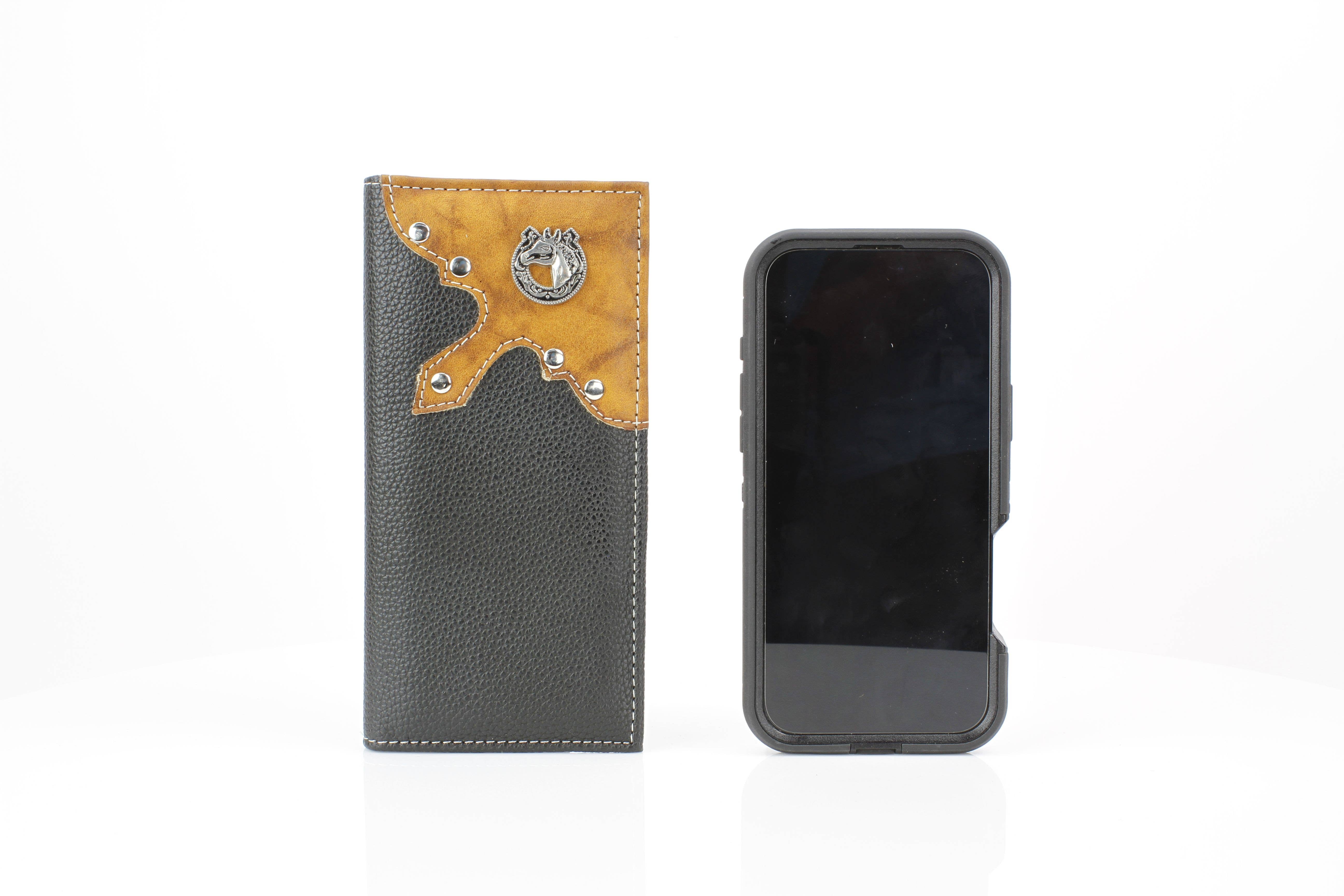 Leather Impressions Inc - Wholesale Wallet - Men’s - Rodeo Wallet with Horse and Horseshoe Concho VL8727