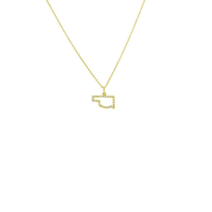 Cubic Zirconia Oklahoma State ketting voor wholesale door NY Jewelry House