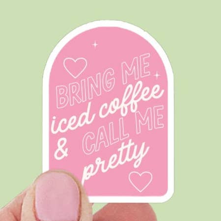 Bring mig iskaffe & kald mig smuk vinylklistermærke for engroshandel hos Limes & Lilly