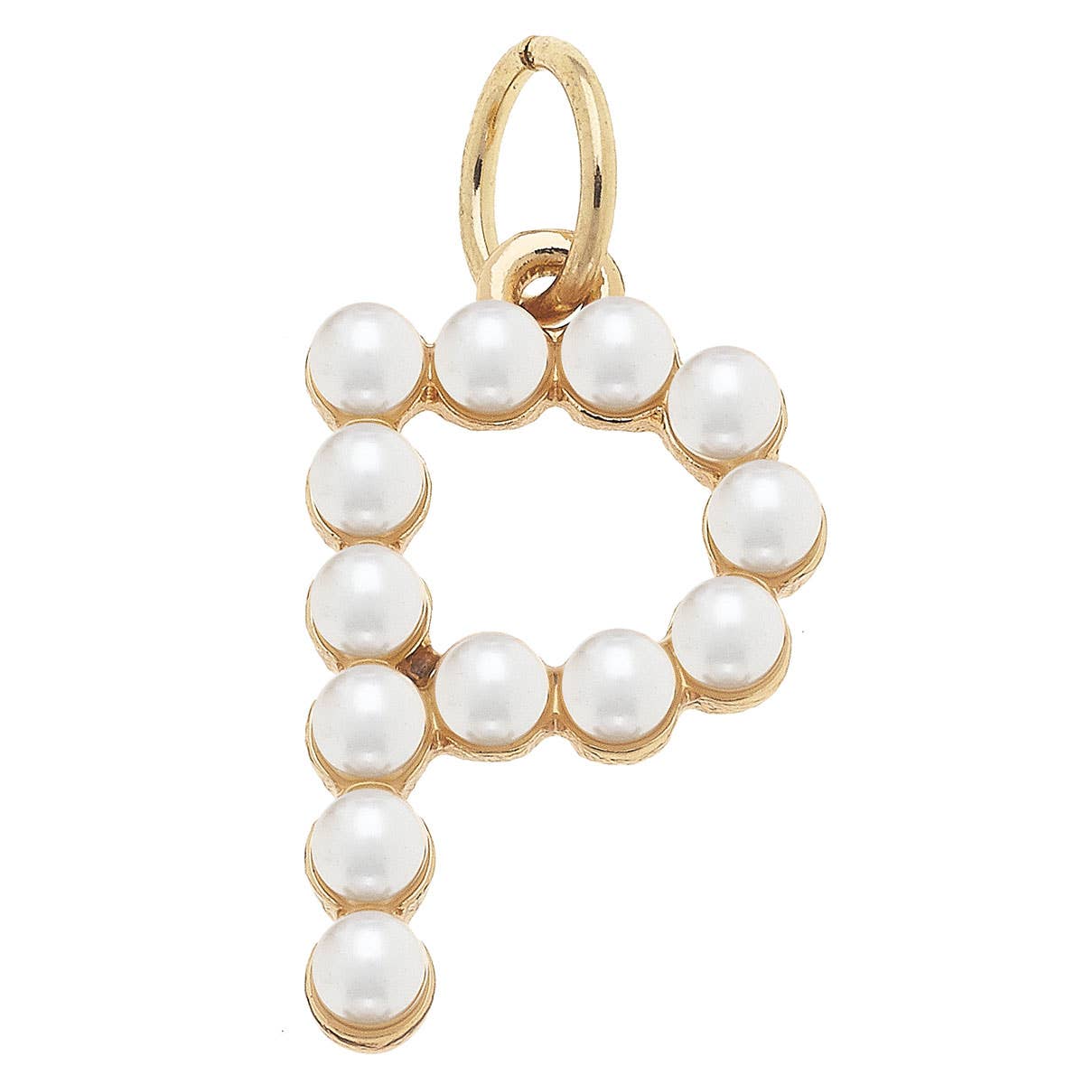 Canvas Style - Wholesale Individual Charm/Pendant - Pearl-Studded Letter Charm in Ivory23