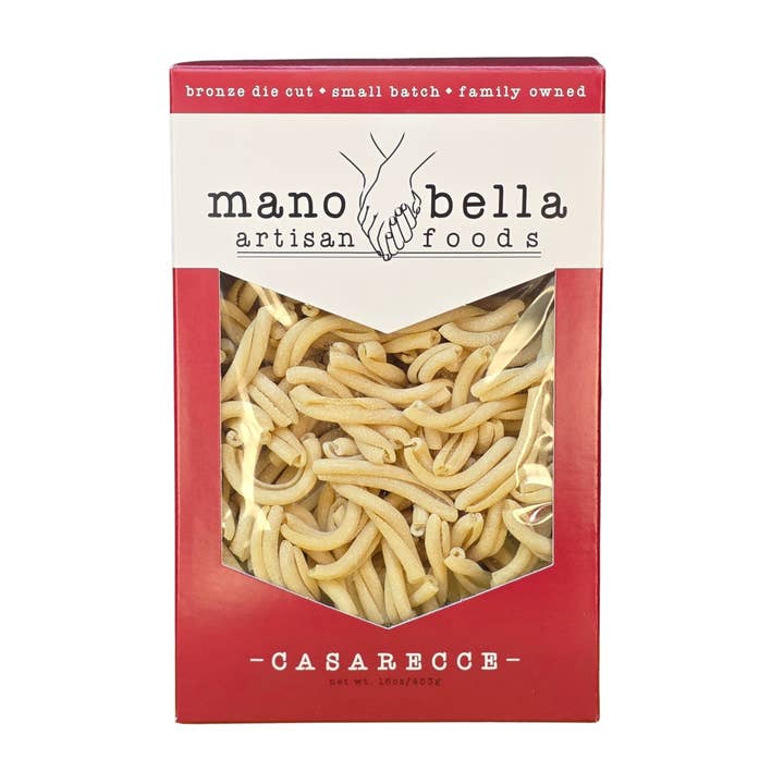 Casarecce, handwerkliche Hartweizengrießnudeln 16 oz. für den Großhandel von Mano Bella Artisan Foods