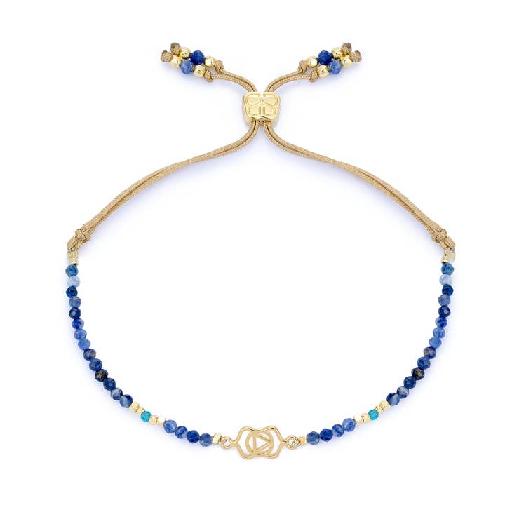 Blå Aventurin, Apatit & Guld Tredje Ögat Chakra Armband för wholesale av Boho Betty