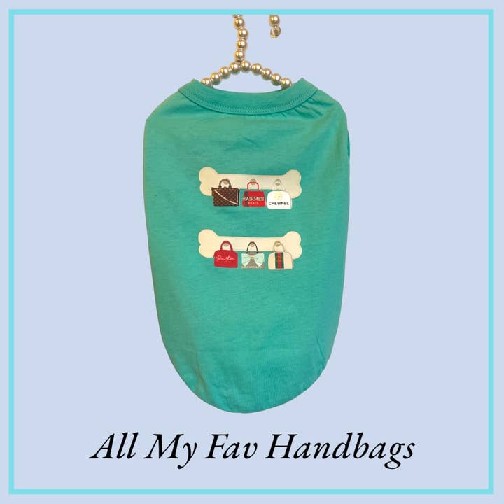 All My Fav Handbags- Dog Tee for wholesale by Bark Fifth Avenue