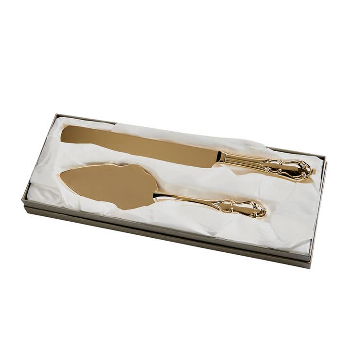 Creative Gifts International Inc. - Wholesale Serving Utensil - Knife & Server Set In Gold Tone Finish1