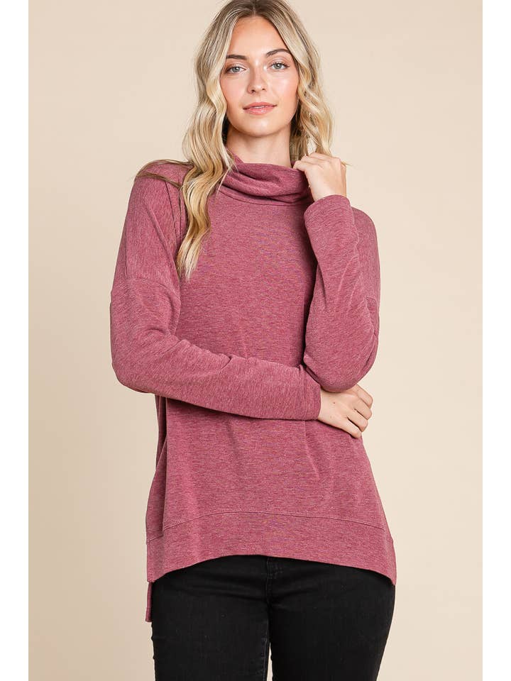 Emerald Collection - Venta al por mayor Sudadera - Mujer - ETK-8697 Jersey con cuello vuelto en dos tonos6