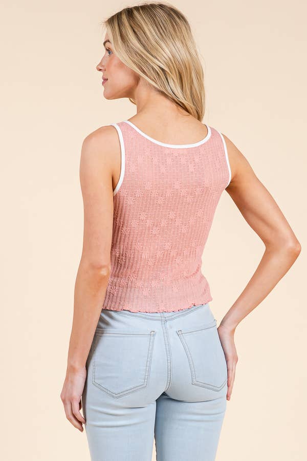 Heart & Hips - Wholesale Knit Top - Women's - LK54351 - BINDING MERROW W/BOW SLEEVELESS TOP14