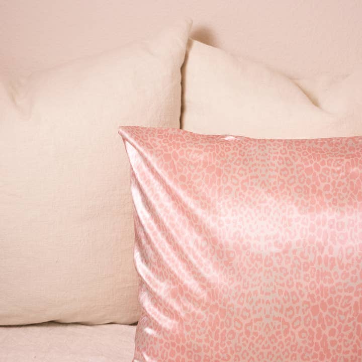 Fenrici Brands - Wholesale Bedding Pillowcase/Sham - Luxurious Satin Pillowcase Gift Set of 3 - Pink Leopard6