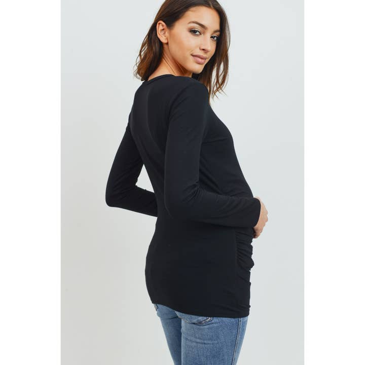 Hello Miz - Wholesale Top - Maternity - Long Sleeve Maternity Crewneck Knit Top2