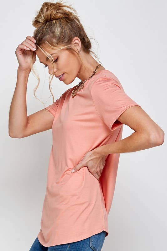 A.gain - Vendita all'ingrosso Maglietta - Donna - A.gain Top basico a maniche corte tinta unita taglie comode11