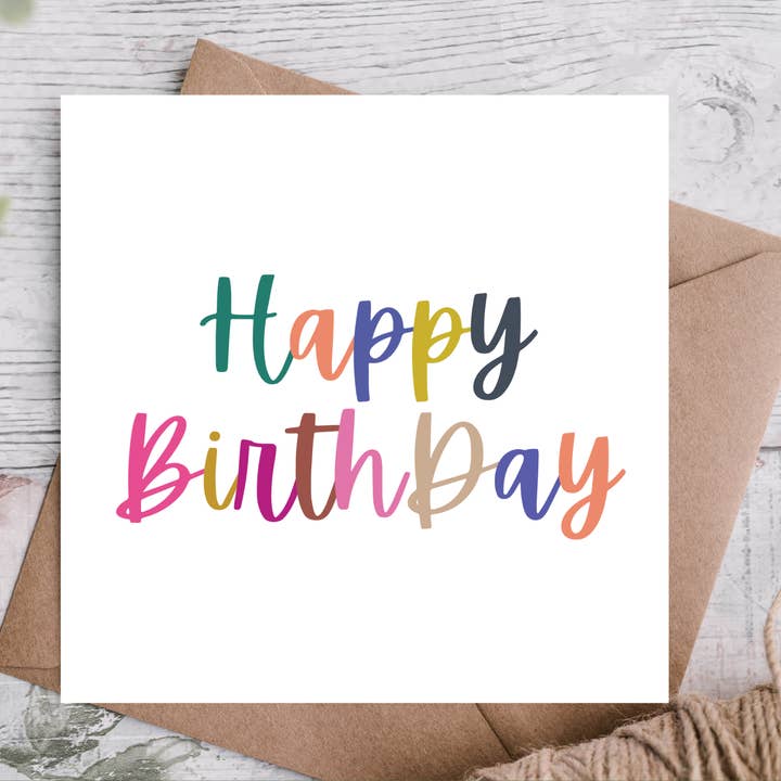 Carte d'anniversaire arc-en-ciel pour la vente par Highgrove Cards