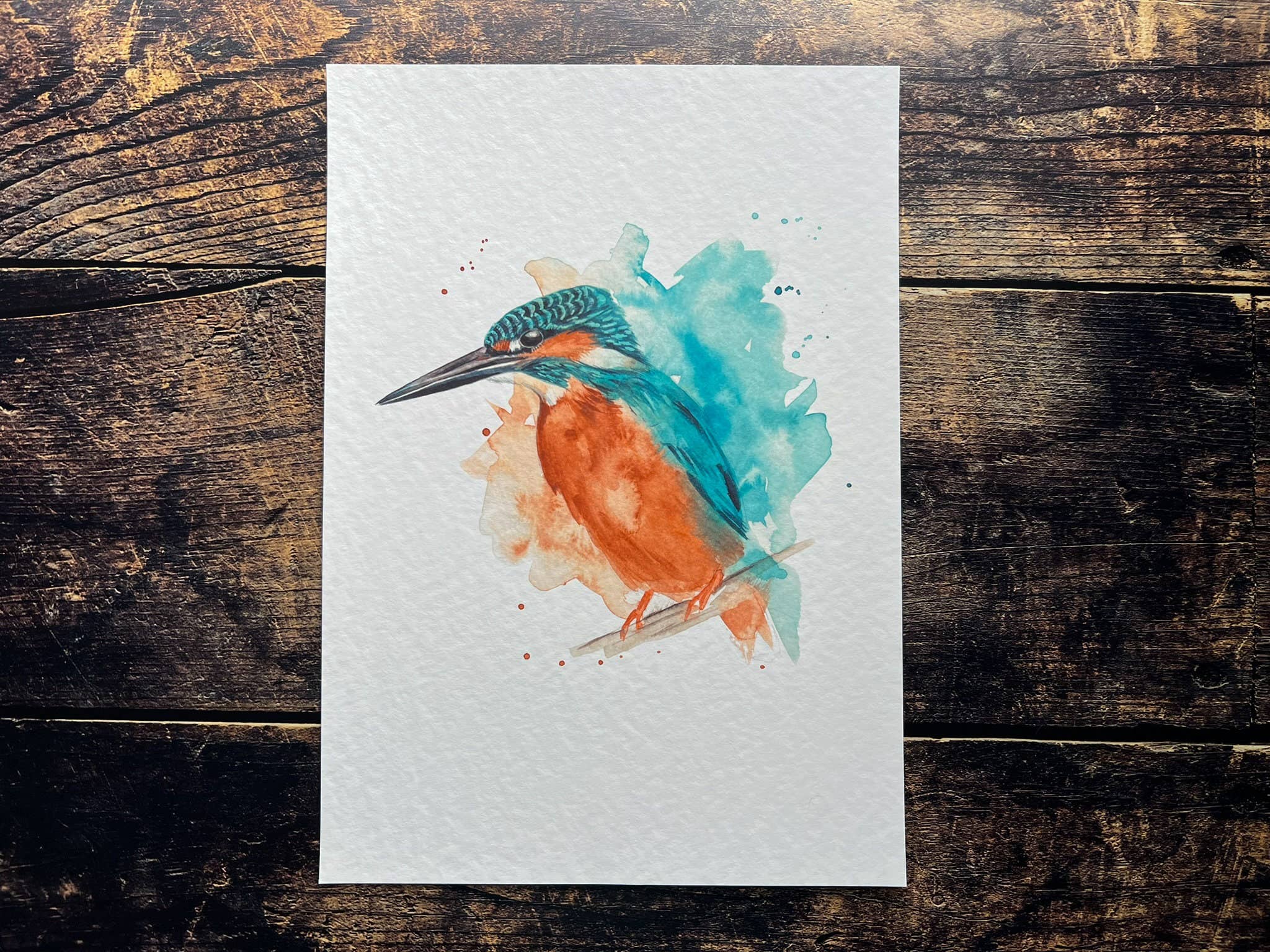 Georgina Doodles - Wholesale Art Print - Kingfisher Watercolour Art Print | Gifts for Bird Lovers1