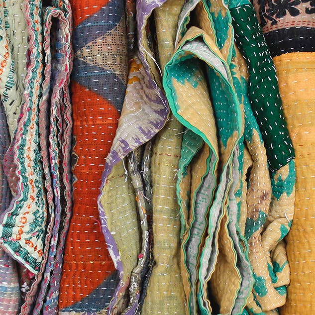 Liv Rocks - Wholesale Quilt - Authentic Vintage Kantha Quilt, Bohemian Home Decor | Gift