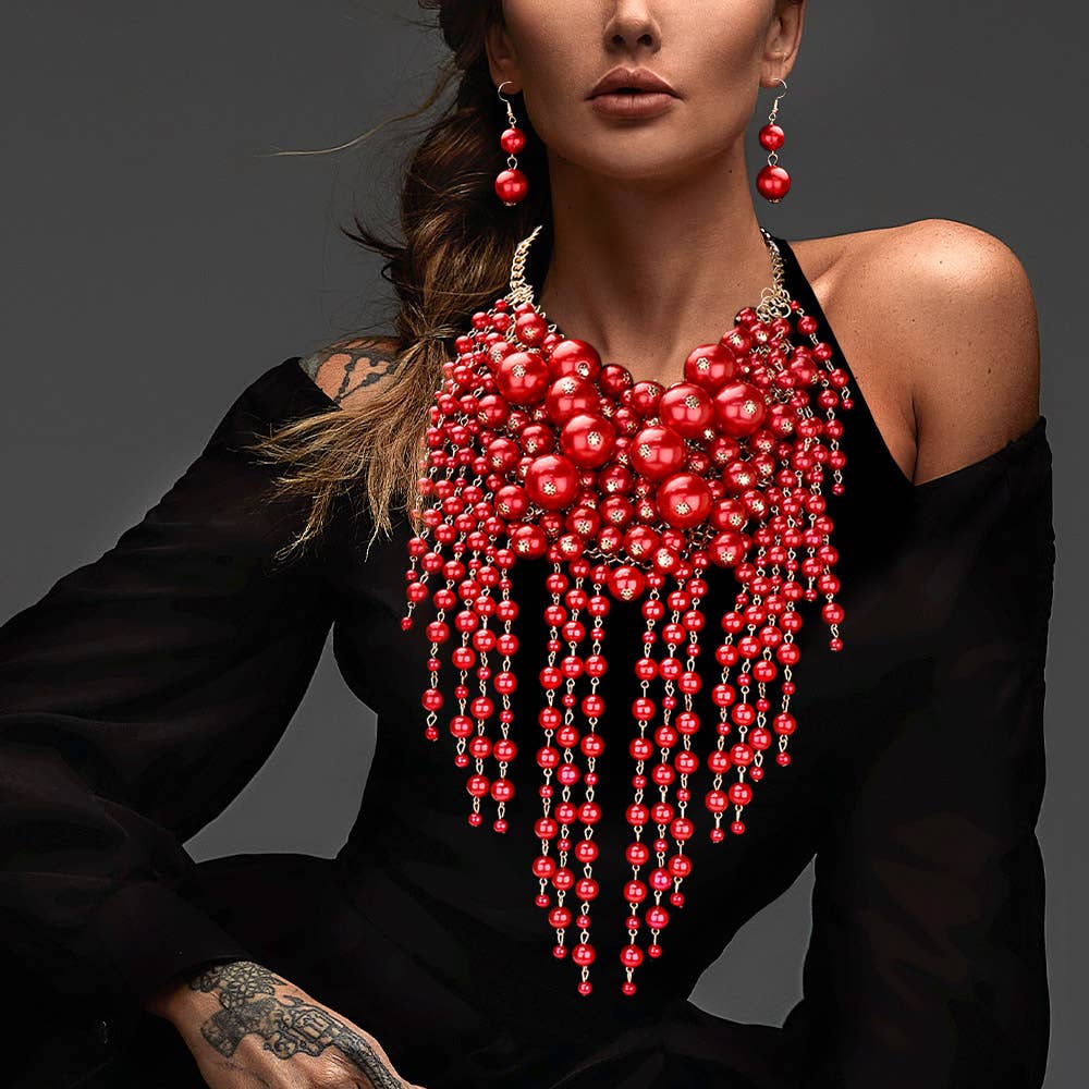 Sensibling Corp. - Wholesale Bib Necklace - Pearl Cluster Statement Necklace
17