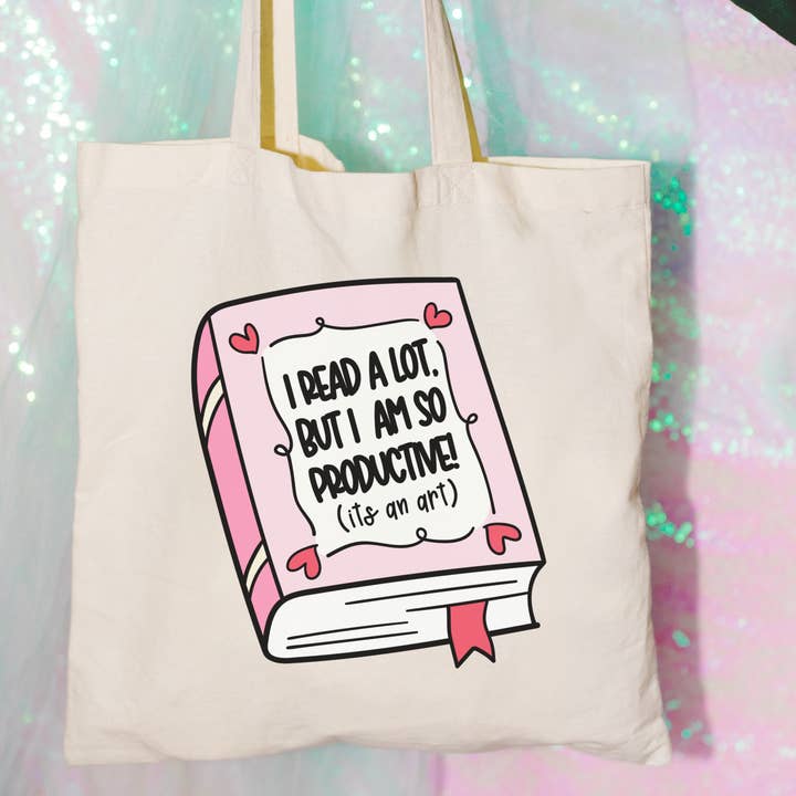 Literari Goods, Co | Book Themed Candles + Gifts - Vendita all'ingrosso Borsa tote - Donna - Leggo Molto | Borse di Tela | Regalo per Lettori per San Valentino