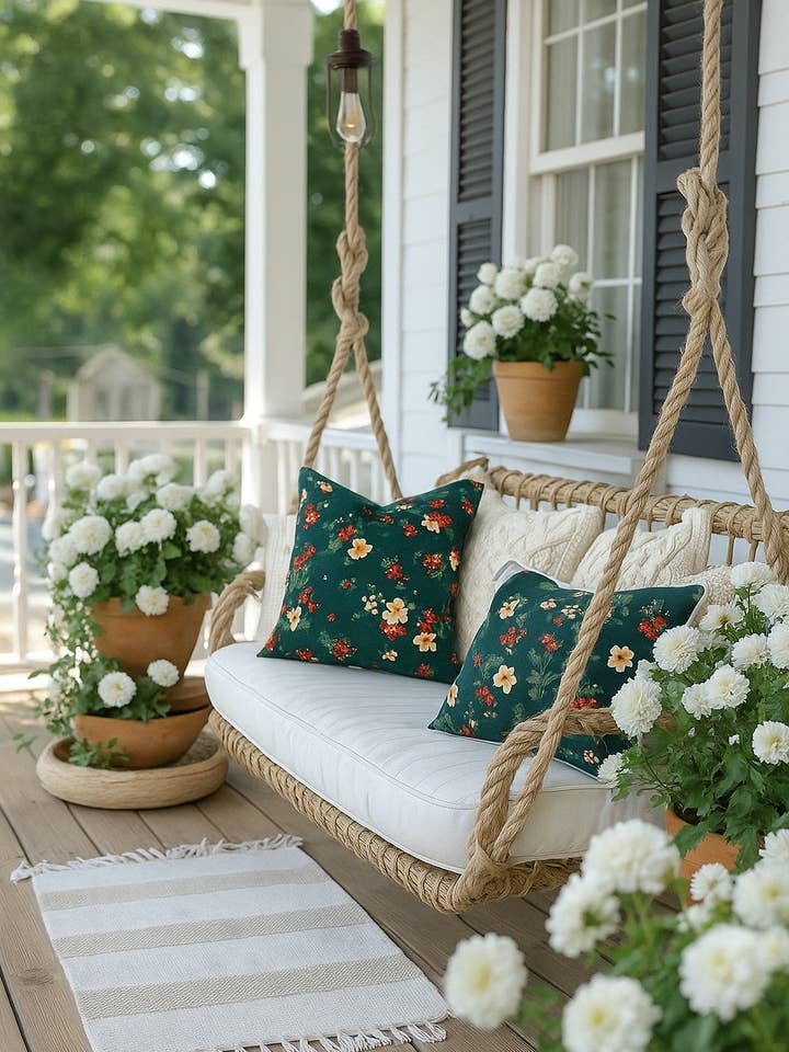 Waterproof Outdoor Cushion Cover - Teal Floral for wholesale by Mama and Tochter