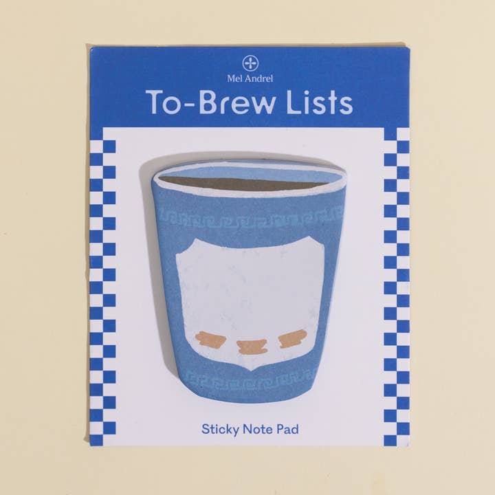 To-brew List Die-cut Sticky Notes for wholesale by Mel Andrel