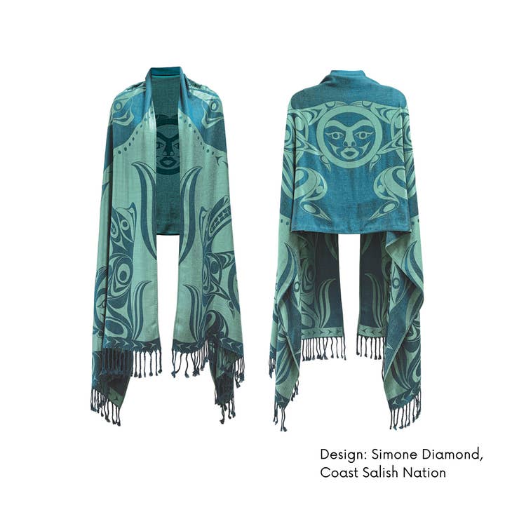 Made By Humans || Light Codes Studio - Wholesale Wrap - Women's - Shawl w/ Contemporary Indigenous Design4