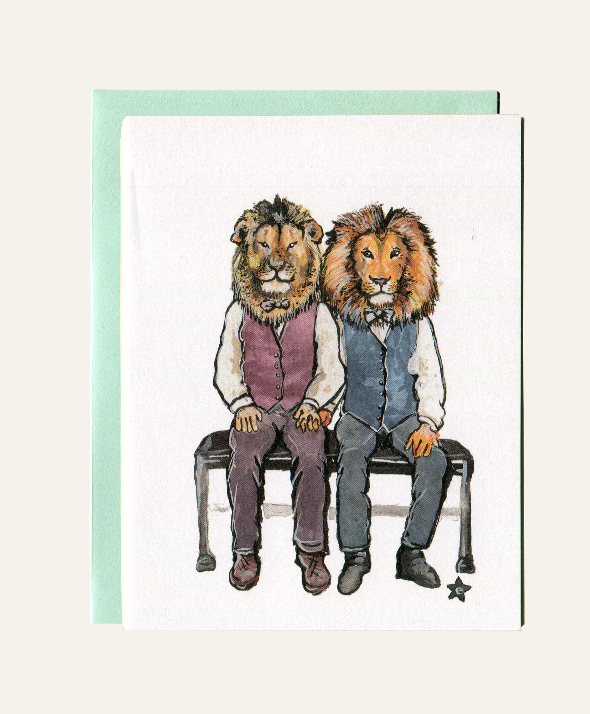 Darling Illustrations - Wholesale Love Card - King of My Heart - Lion Notecard4