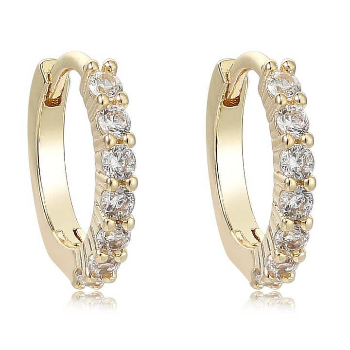 Diamond Gold Sparkle Huggie Rygg för wholesale av The Tiny Gem