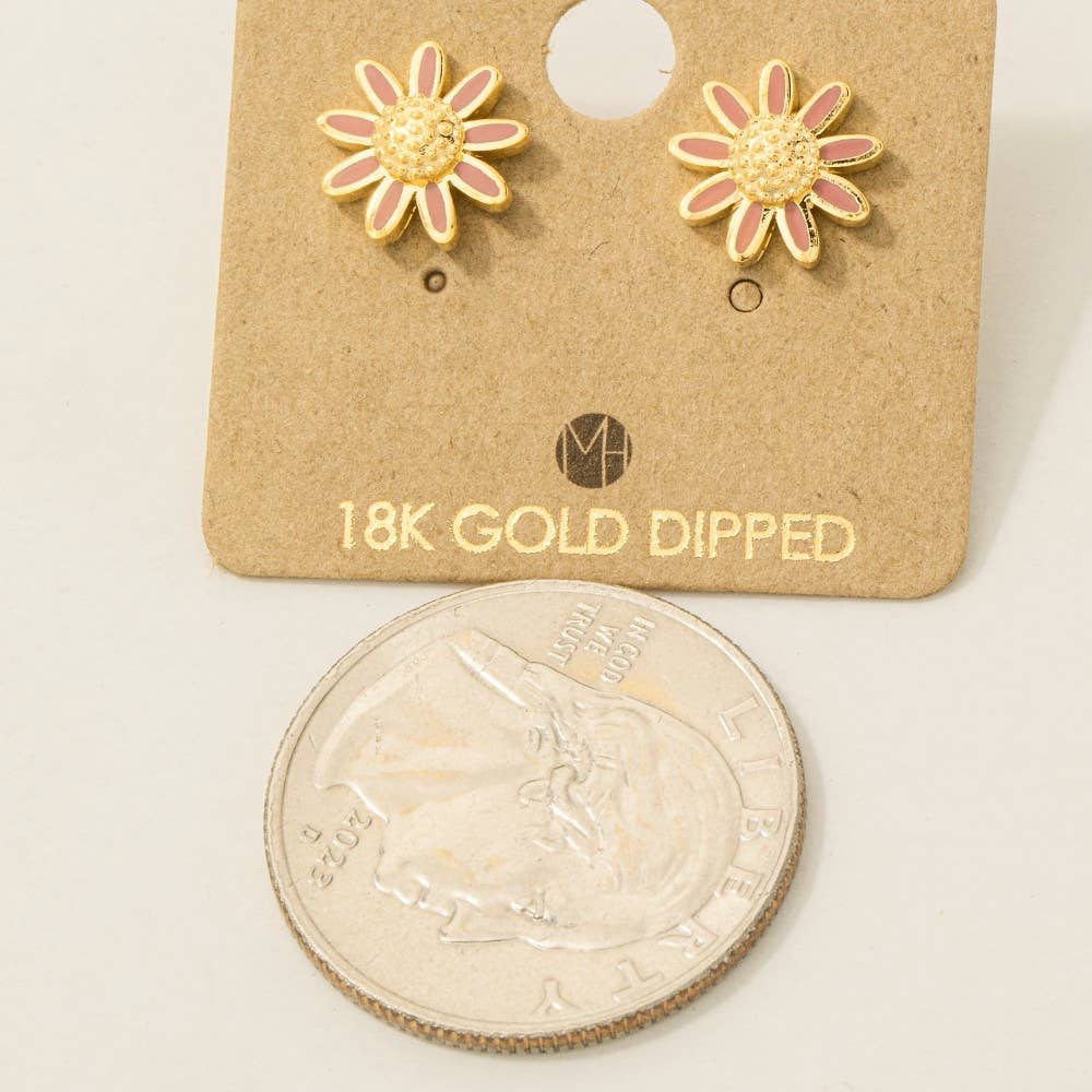 Fame Accessories - Wholesale Stud/Post Earrings - Mini Daisy Flower Stud Earrings2