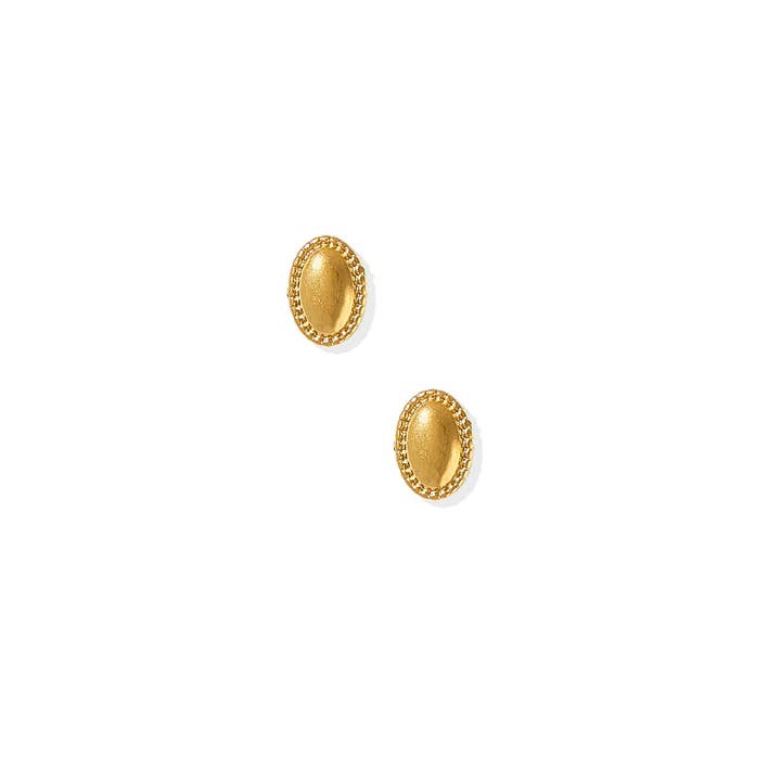 LINNY CO - Wholesale Stud/Post Earrings - Screwback Stud Earrings - Drew Oval Gold2