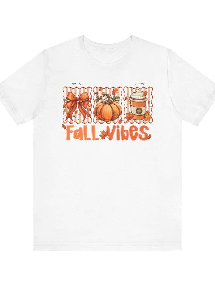 Fall Vibes Unisex Tee, Cozy Autumn Shirt, Pumpkin Spice Tee, Thanksgiving Outfit, Cute Fall Apparel for wholesale by Love To Create