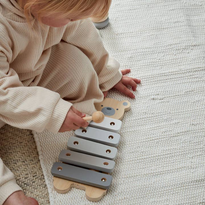 WIDDOP and Co. US - Wholesale Learning Cards - Kids & Baby - Bambino Wooden Toy Xylophone - Teddy1