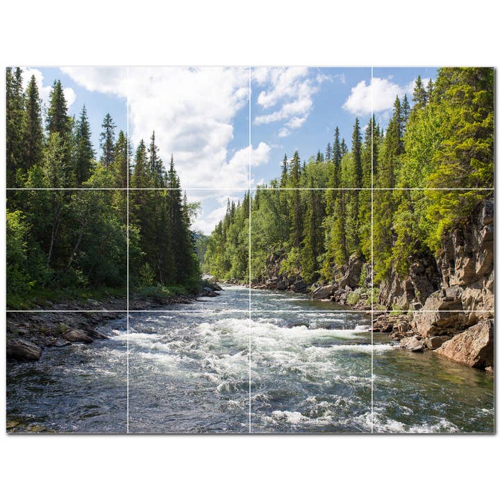 Lake River keramische tegelmuurschildering PT500898 voor wholesale door Picture-Tiles.com