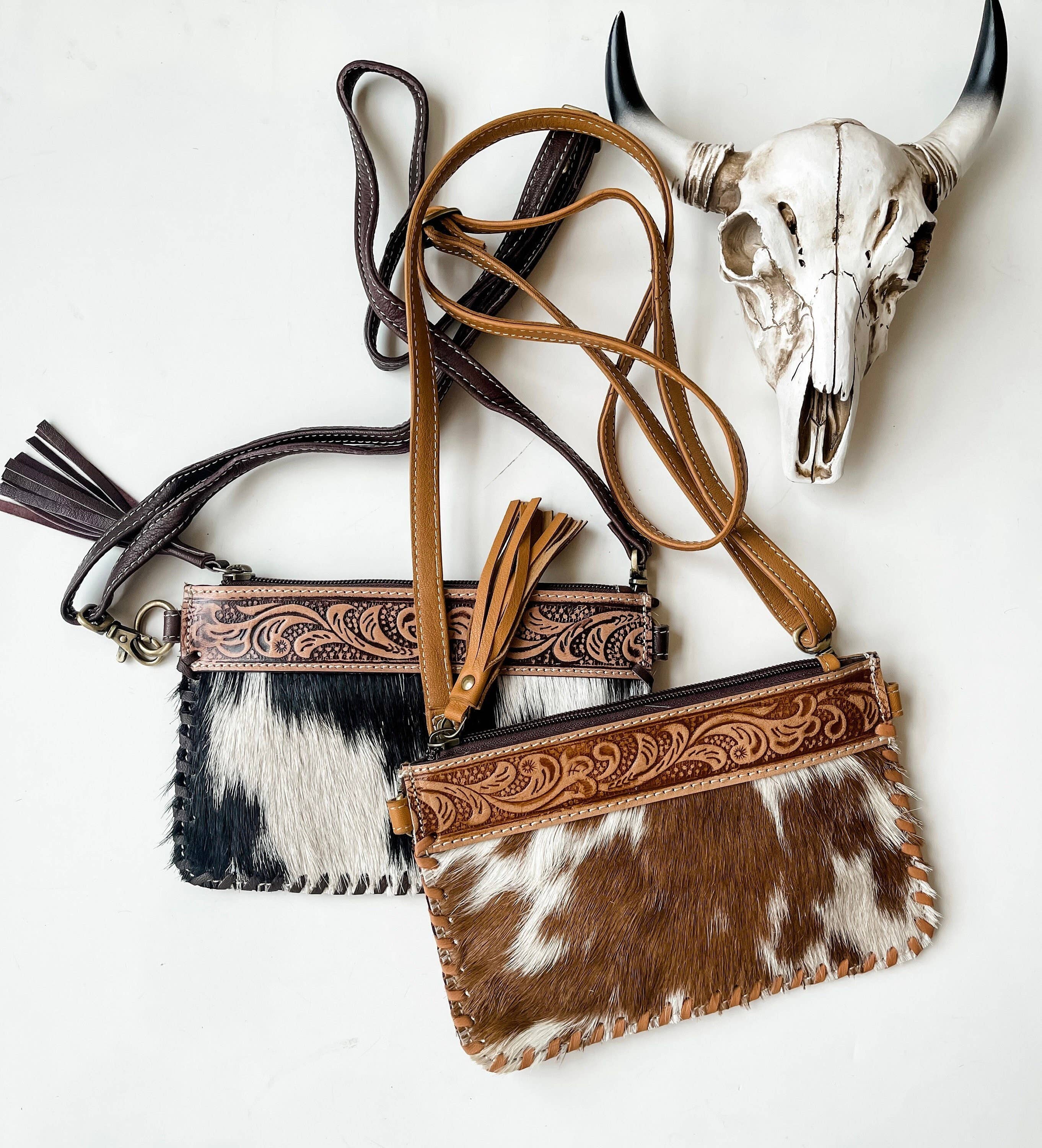 Boho Ranch Shop - Venta al por mayor Bandolera - Mujer - Bandolera Western Mini Mobile de piel de vacuno labrada9